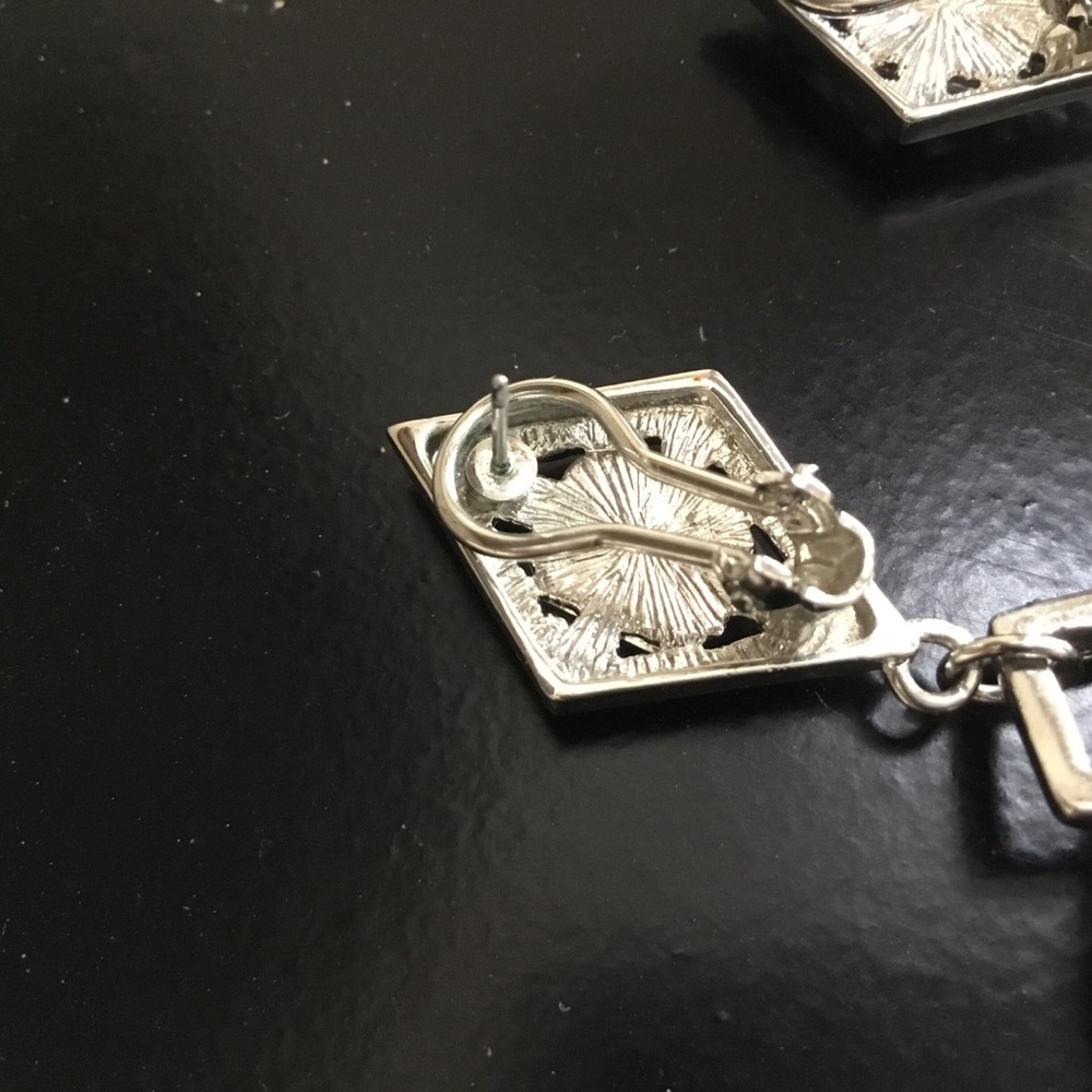 Boston Proper Rhinestone Drop Statement Earrings - image 4